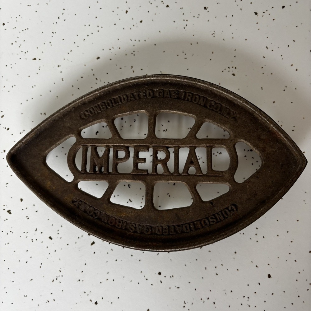 Imperial Consolidated Co Gas Vintage Cast Iron Trivet Decorative Old Stove Top